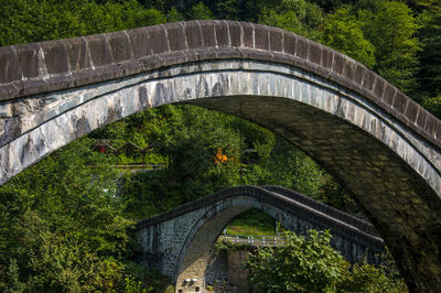 High angle view of arch bridge