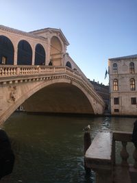 Arch bridge over river