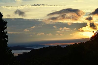 Scenic view of dramatic sky during sunset