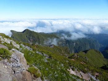 Scenic view of mountains against sky