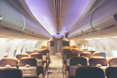 Interior of airplane