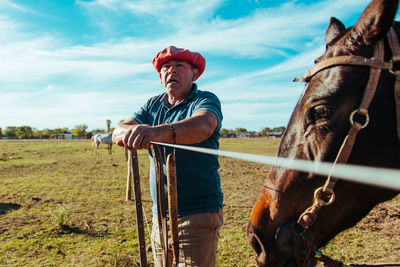 Man standing on field