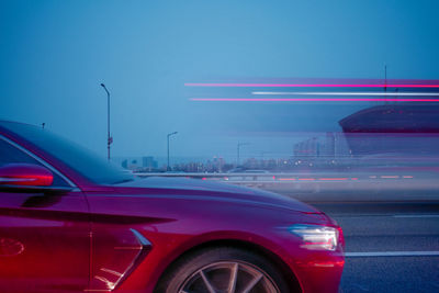 View of traffic on road