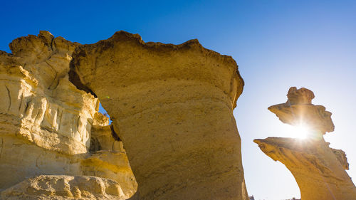 Low angle view of rock formation