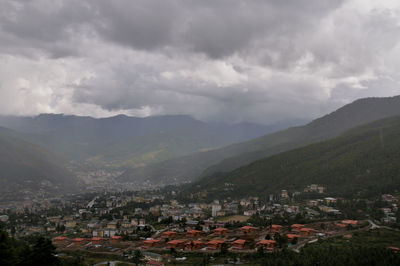 High angle view of townscape against sky