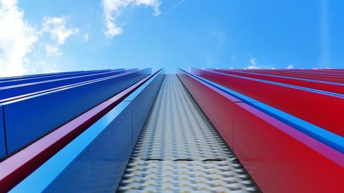 Low angle view of built structure against blue sky
