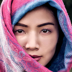 Close-up portrait of a beautiful young woman