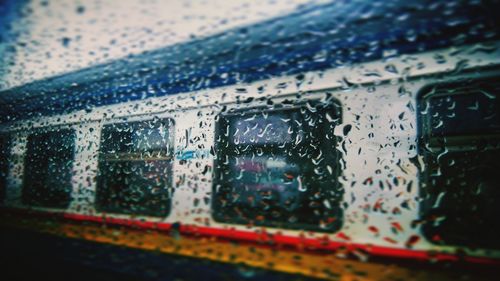Close-up of water drops on glass