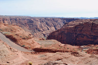 Scenic view of rock formations against sky