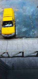 Yellow car on street