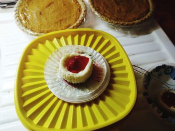 Close-up of cupcakes on table