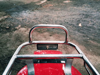 Close-up of empty seats on road