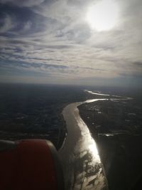 Aerial view of clouds over sea