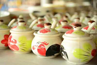 Close-up of tea served on table