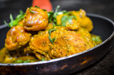 Close-up of food in bowl on table