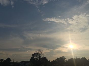 Low angle view of silhouette trees against sky during sunset