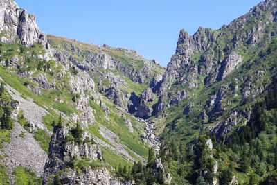 Scenic view of mountains against clear sky