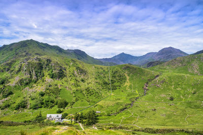 View of the snowdon massif in north wales