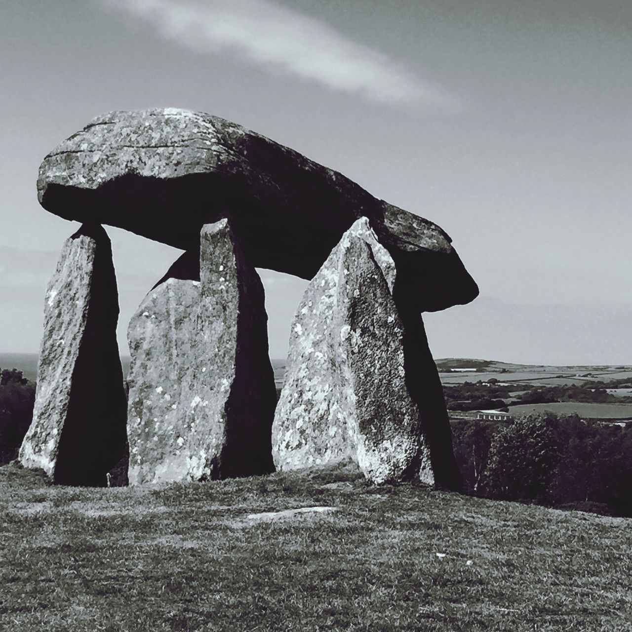 VIEW OF ROCK ON FIELD