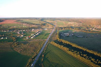 Aerial view of rural landscape