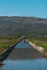 Scenic view of land against sky