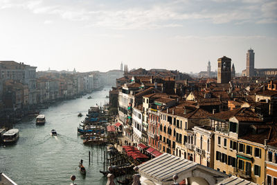 High angle view of buildings in city, venise city