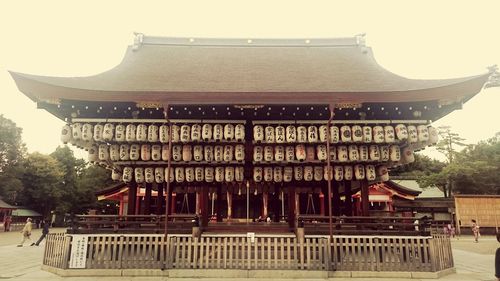 Exterior of traditional temple against sky