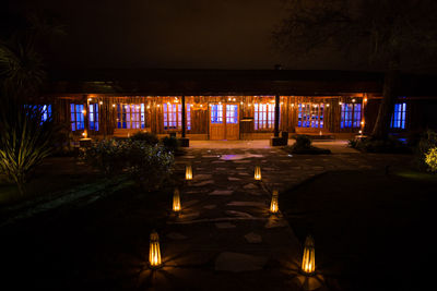 Illuminated built structure at night