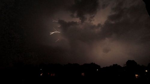 Low angle view of lightning in sky