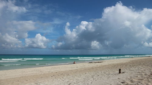 Scenic view of beach against sky