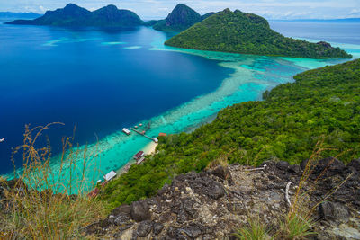 High angle view of sea