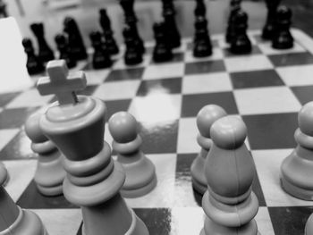 Close-up of chess pieces