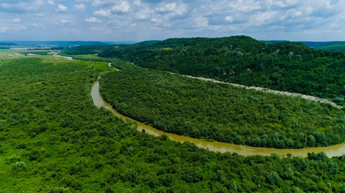 Scenic view of land against sky