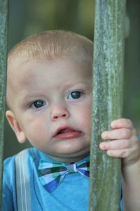 Close-up portrait of smiling boy