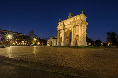 View of monument at night