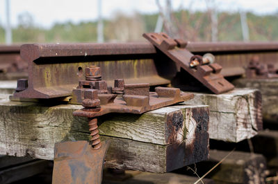 Close-up of rusty metal structure