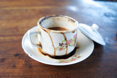 Close-up of dessert in plate on table