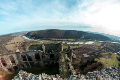 Fisheye view of soimos fortress. built in 1278