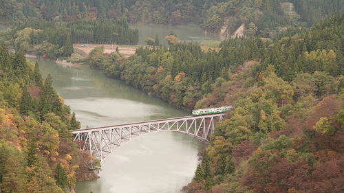 Landscape of tadami line in fukushima, japan.