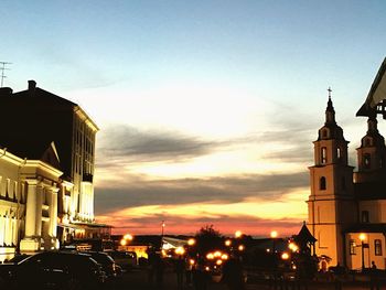 View of church against sky at sunset