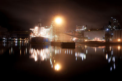 City lit up at night