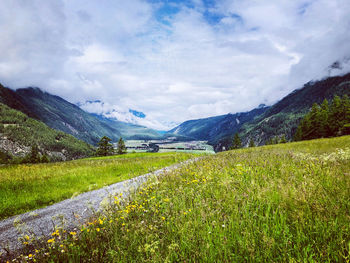 Scenic view of field against sky