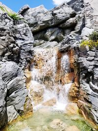 Scenic view of waterfall