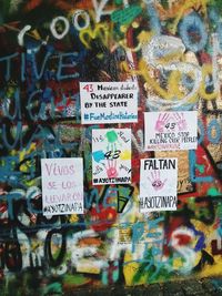 Close-up of multi colored text