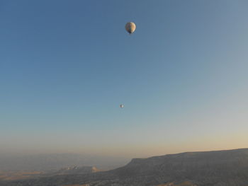 Hot air balloons flying in sky