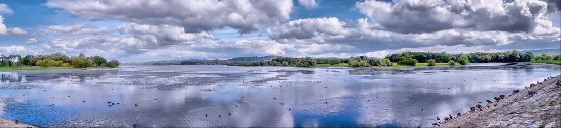 Panoramic view of lake against sky