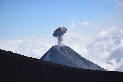 Guatemalan fuego volcano during eruption