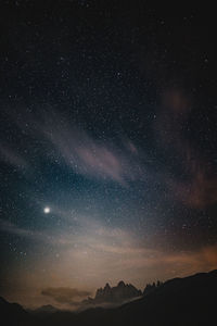 Low angle view of sky at night