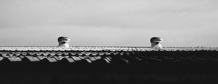 Low angle view of roof against sky