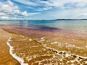Scenic view of beach against sky